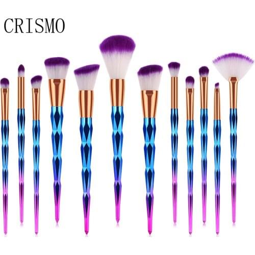 CRISMO 12PCS Makeup Brushes Set Powder Eye Shadow Foundation Blend Blush Lip Cosmetic Beauty Soft Make Up Brush Tool