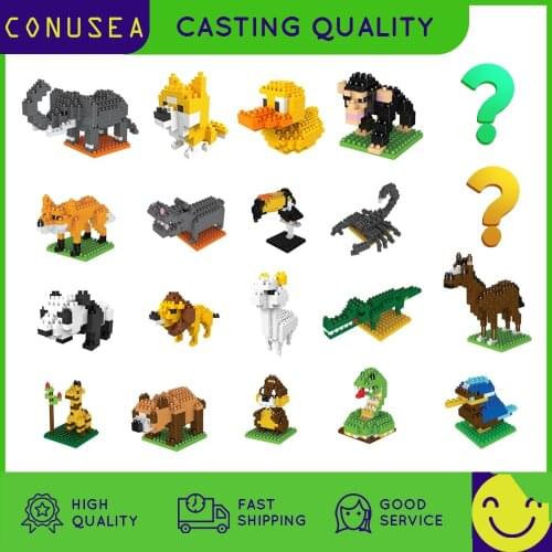 DIY Kids Building Blocks model gifts Mini Brick animal image Blind Box with Cartoon Role figures brain game Toy For boy Girl