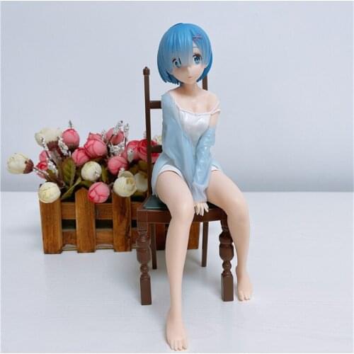 FigureCrazy Rem Sitting in Chair Re:Life in a different world from Zero Cute PVC Action Figure Cute Rem Lovly Collect Model 20cm