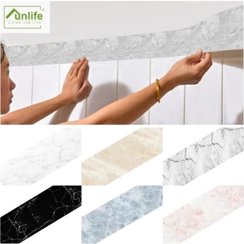 Funlife® Tile Sticker Waterproof Removable Peel & Stick Self-Adhesive Wall Stickers Home Decorative Kitchen Bathroom Wall Border