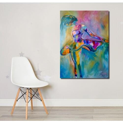 JQHYART Abstract Painting Dancing Girl Wall Pictures For Living Room Canvas Art Home Decor Modern No Frame Oil Painting