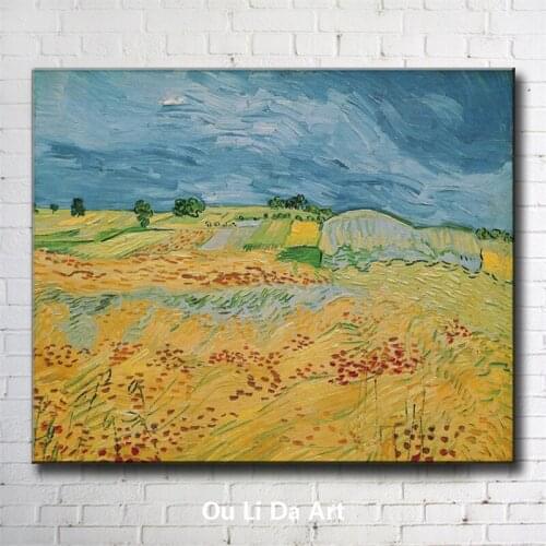 Impression Van golden wheat field scenery canvas printings oil painting printed on canvas wall art decoration picture no frame