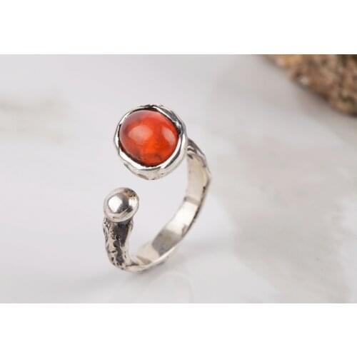 UM US JEWELRY Opal Natural Stone 925 Sterling Silver Women 'S Ring