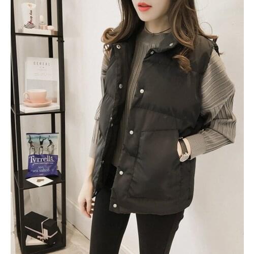Jacket Vest Spring Cotton Vest Short Womens Coat Vest Chaleco Mujer