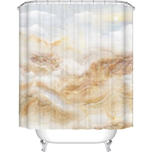 Bathroom Curtain Set Tile Texture Colorful Bath Curtain Waterproof Polyester Fabric Shower Curtain with Hooks