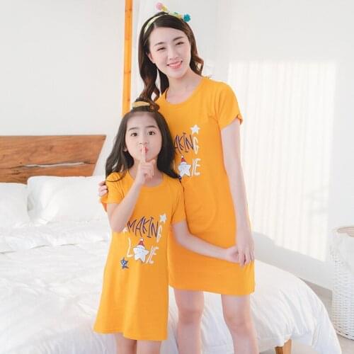 New Kids Girls Cotton Nightgowns Cartoon Nightdress Girls Sleepwear Sleepshirt Summer Short Sleeves Nightwear Childrens Clothes