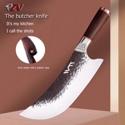 PZV Meat Cleaver Hunting Knife Handmade Forged Boning Knife Serbian Chef Knife Stainless Steel Kitchen Knife Butcher Fish Knife