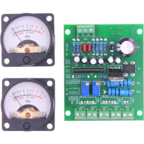 DYKB 2pcs Panel VU Meter Header Warm Back Light Recording & DB Audio Level Power Amplifier Indicator + Driver Board
