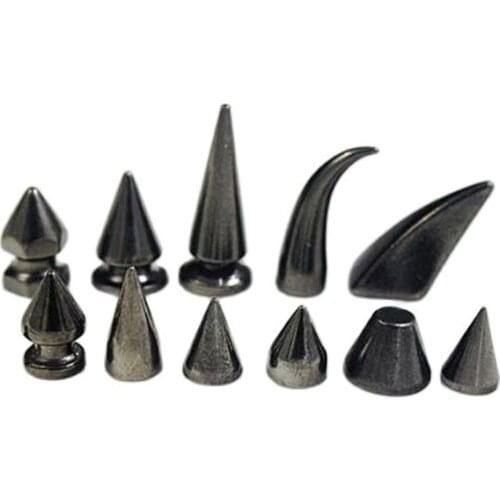 8-25mm Gun Metal Spikes Garment Rivet Studs With Screws For Bag Hat Jeans shoes Leather Carft Chocker Diy Accessories
