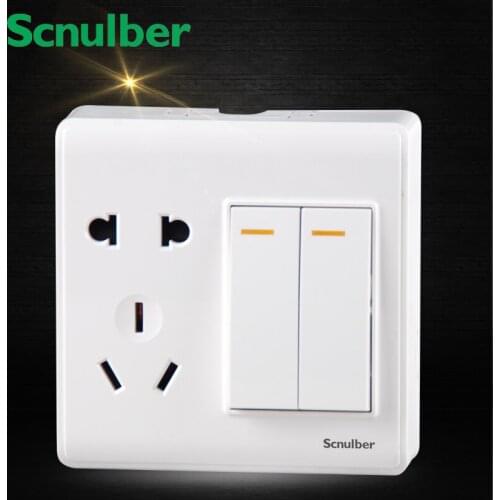 Shutter 5 poles 2pin US and 3pin AU socket outlet with 2 gang 1 way Surface type Push button wall Switch