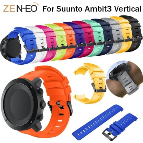 Silicone Watch Band for Suunto Ambit3 Vertical Strap Bracelet Wristband Replace for Suunto Traverse Alpha/Spartan Watches straps