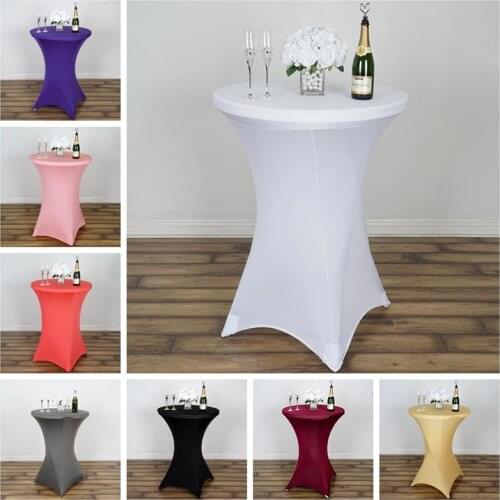 22 Colors Wedding Table Cover Spandex Cocktail Table Cloth Lycra High Bar Table Linen Banquet Hotel Party Decoration