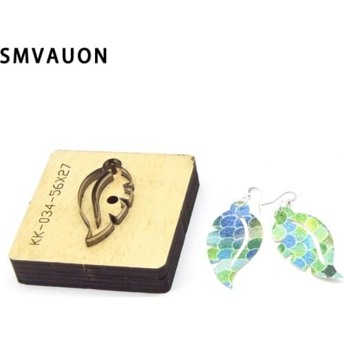 SMVAUON Die Cut SteeL DIY Leaves Earrings Blade Rule Cutting Mold Wood Dies Cutter For Leather Tool Crafts Party Decoration