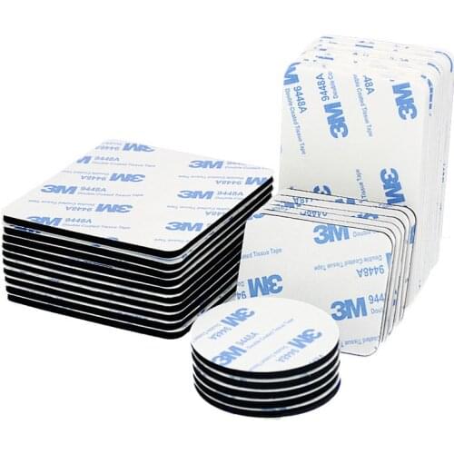 100pcs Strong Pad Mounting Tape Double Sided Adhesive Acrylic Foam Tape Two Sides Mounting Sticky Tape Black Multiple size