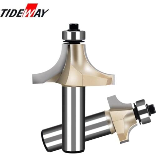 Tideway Round Over Edging Router Bit 1/2" Shank For Wood Woodworking Tool 2 Flute Endmill With Bearing Milling Cutter Corner