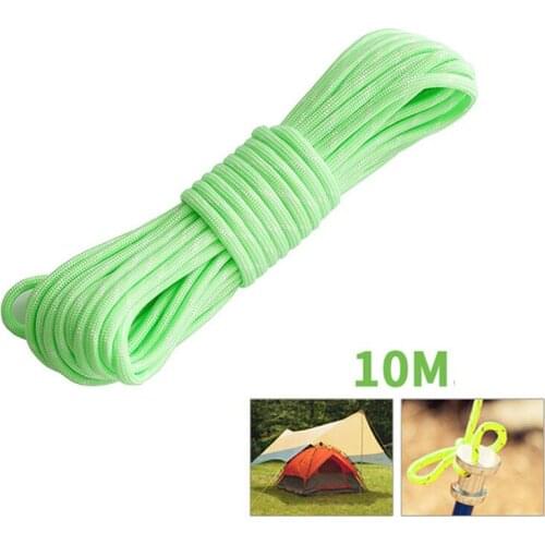 Outdoor luminous rope tent canopy draw rope camping tent rope reinforced wind rope umbrella rope outdoor clothes line 10 meters