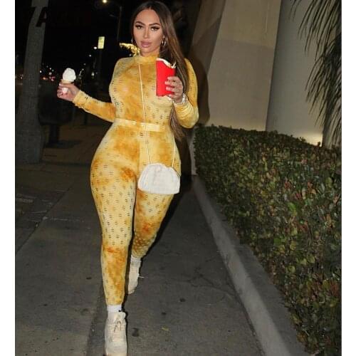 VAZN 2020 Top Quality Sexy Soft Elastic Daily Free Young High Street Full Sleeve Group Long Pants Skinny Women 2 Piece Set