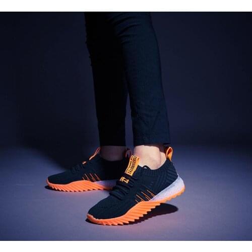Plus Size Rubber Sole Womens Sneakers Socks Shoes Sport Womens Summer Sports Shoes Black Running Sneakers for Women Gym E-1087