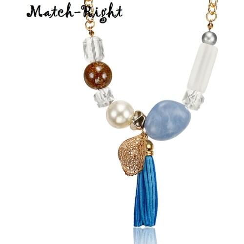 Match-Right Necklaces & Pendants Women/Statement/Big/Beads/Tassel/Lady/Choker Necklace for Women Neck Decoration Chocker NR080