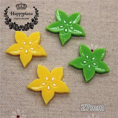 10pcs Cute Resin Fruits Carambola Simulation Miniature Food Art Flatback Cabochon DIY Craft Decoration,27mm