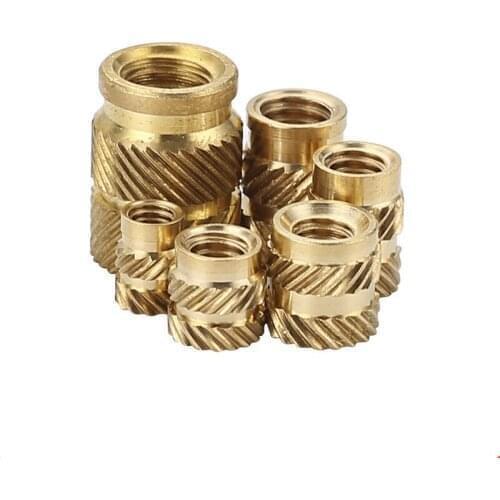 100Pcs M2 SL-type Double Twill Knurled Injection Brass Nut Brass Hot Melt Inset Nuts Heating Molding Copper Thread Inserts Nut