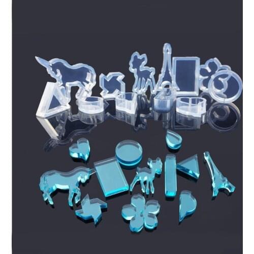 12pcs Silicone Mold DIY Resin Pendant Necklace Bracelet Charms Mold Resin Jewelry
