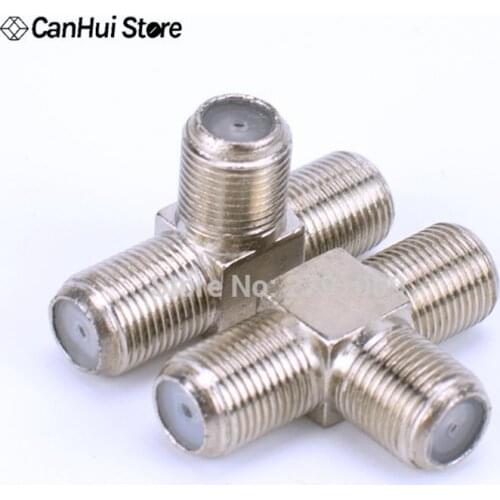 2PCS 2-Way F-Type Combiner TV Coaxial Connectors RF Adapters Joiners , F-KKK tee , F female , 3 hole