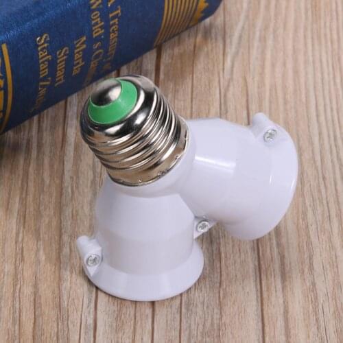 2 in 1 E27 Lamp Socket Splitter Adapter Durable Twin Light Bulb Base Stand Holder Lighting Accessories