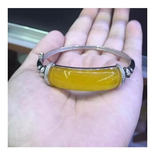 2020 Hand-carved 925 sterling silver peacock green chalcedony retro high-grade for women bangle inlaid Thai silver bracelet