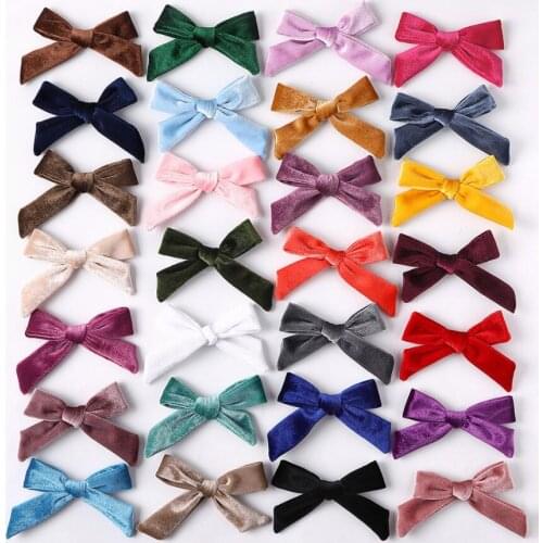 4.0" Velvet Hair Bow Girls Hairpins Hair Barrettes Fashion Bowknot Hairclips For Women Girls Hair Accessories 36Pcs/lot