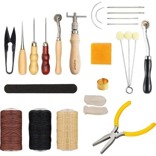 32Pcs/Set Leather Tools Set Sewing Manual Splice Waxing Thimble Craftsmanship Kit DIY 2020NEW Hot Professional Household Lovely