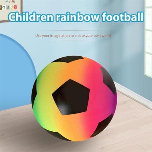 9 Inch Rainbow Soccer Summer Rainbow Beach Ball PVC Playground Ball for Kids Bouncy Kick Ball for Backyard Park and Beach