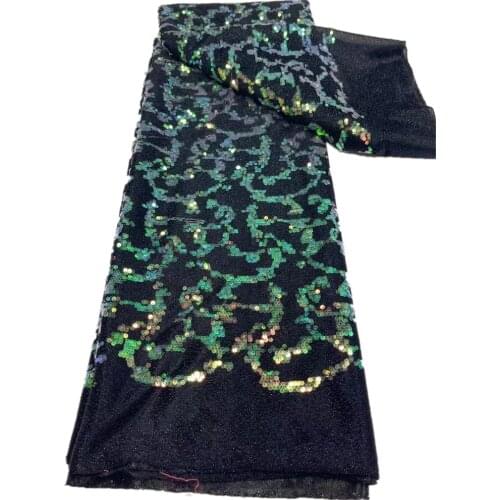 African Lace Fabric 2021 High Quality Lace Nigerian Lace Fabrics With Sequins French Tulle Lace Fabric For Wedding QX-110