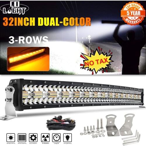 CO LIGHT 32" 585W Led Light Bar 3-Rows Strobe Led Work Light 6500K 3500K Spot Flood For Offroad 4WD ATV UAZ 12V 24V Driving Car