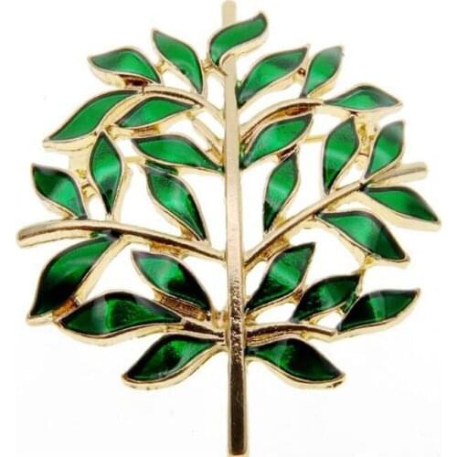 CSxjd Green leaves brooches jewelry glaze brooch for dresses accessories