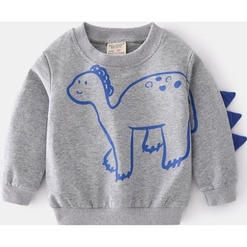 Kids Boys Dinosaur Printed Sweatshirts Long Sleeve Pullover Tops for Kids Children Clothes