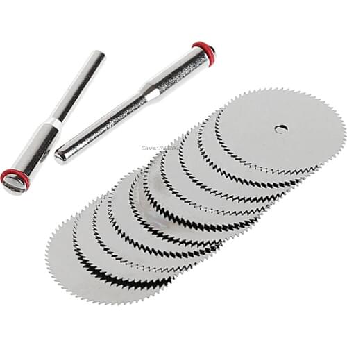 10 x 25mm Wood Saw Blade Disc + 2 x Rod Dremel Rotary Cutting Tool