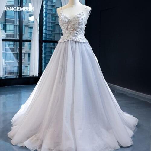 J66895 jancember formal dress with white v neck spaghetti strap sleeveless lace up plus size evening dress вечернее платье в пол