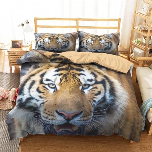 3D Printed Beast Bedding Set Queen King Size Animal Tiger Duvet Cover Set Nordic 150 Bed Set 3D Quilt Kids Adults Home Textile
