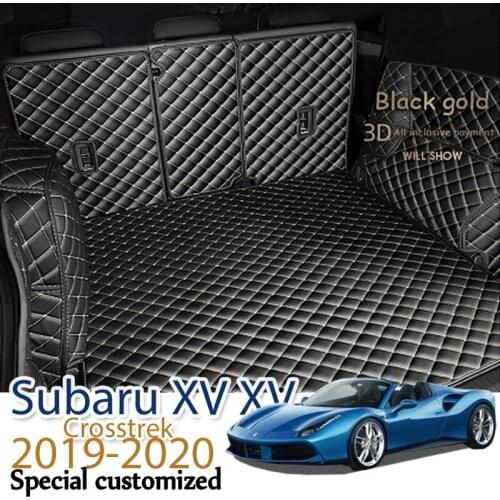 Custom Leather Car Trunk Mats For Subaru XV XV Crosstrek 2019-2020 Rear Trunk Floor Mat Tray Carpet Mud