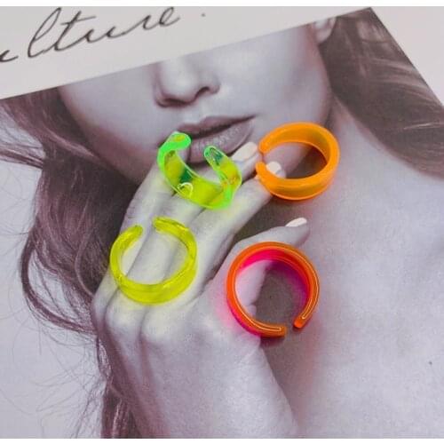 Colorful Geometric Rings Irregular Open Rings For Women Party Jewelry Trendy Ring Ins Ring Jewelry Acrylic Ring Vintage Ring