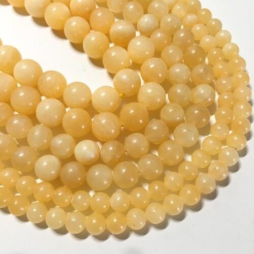 Natural Yellow Calcite round beads stone bead smooth charm gemstone For Jewelry Making DIY women Bracelet necklace