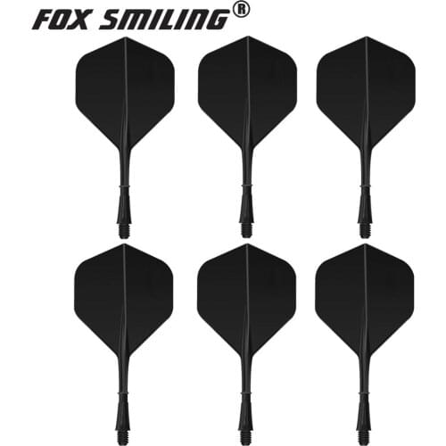 Fox Smiling 6pcs Professional Dart Flights And Shafts 2BA Screw Soft In-one Dart Flight Durable Anti-fall Good Quality
