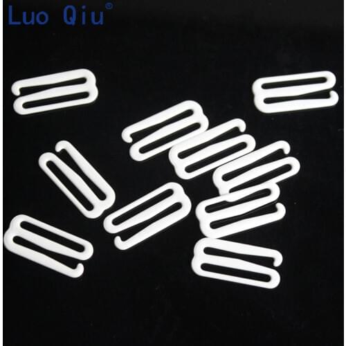 Luo Qiu (50 pcs/lot) white 9 Bra underwear Metal&plastic buckle Brassiere clasp nylon coated metal 20mm bra adjustable buckles