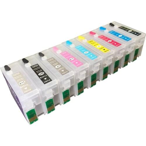 9 colors refillable ink cartridge for Epson Surecolor P600 SC-P600 printer with auto reset chips T7601 - T7609 ink cartridge
