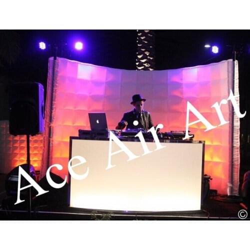 3mWx2.1m H Cheap free shipping led lights inflatable dj booth for bar,club decoration