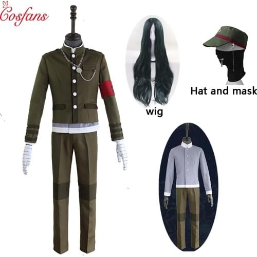 New Japanese Game Danganronpa V3: Killing Harmony Korekiyo Shinguji Cosplay Costume Unisex Halloween Carnival Uniforms and wig