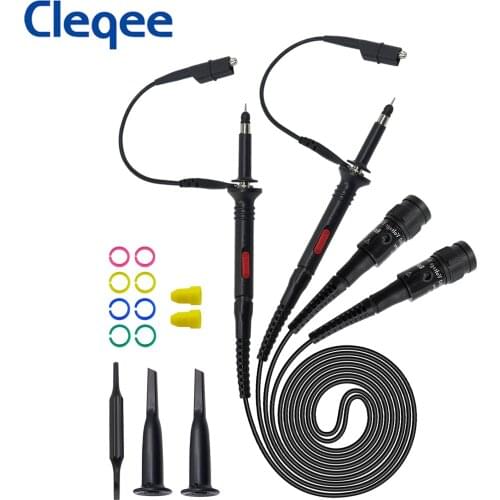 Cleqee P2060 P2100 P2200 DC 60MHz 100MHz 200MHz X1/X10 Oscilloscope Probe For Tektronix HP BNC Test Lead Kit