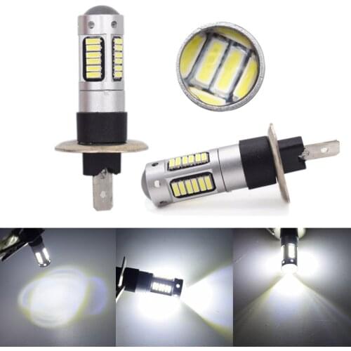 2Pcs Super Bright H1 H3 LED Bulb 30 4014SMD Car Fog Lights 6500K White Driving Day Running Lamp Automobiles Bulbs