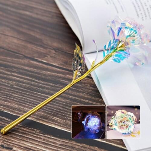 Luminous Colorful Galaxy Rose Artificial Everlasting Forever Eternal Flower Transparent Infinity Girlfriend Women Christmas Gift